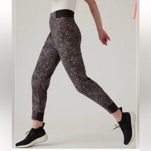 Watercolor abstract Running pants Athleta Trekkie North joggers